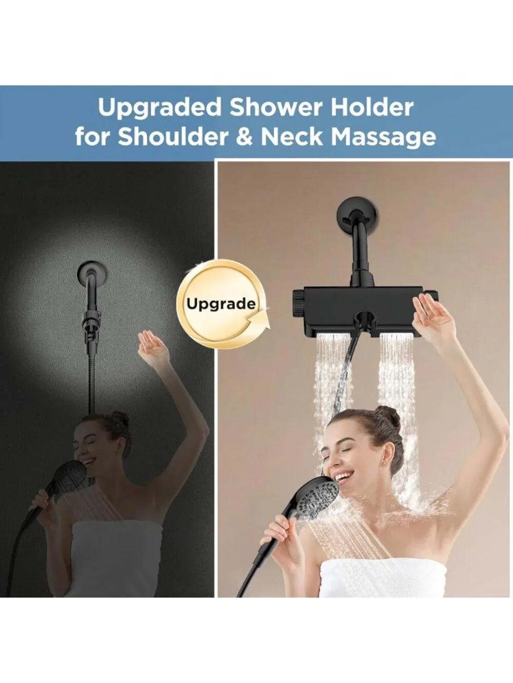 Filtered Handheld Shower Head Combo - Matte Black, 10 Modes, High Pressure Spa